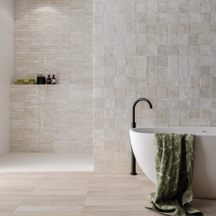 Keramische binnentegel CeraVision Enamel White 5x25x0,85cm - 1 00203000 enamel square white 125x125 stuk 1 sfeer - 13753