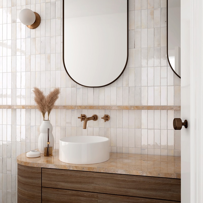 Keramische binnentegel CeraVision Hanoi White 5,1x16,1x0,83cm - 1 00214016 hanoi white 5 1x16 1 sfeer - 13399