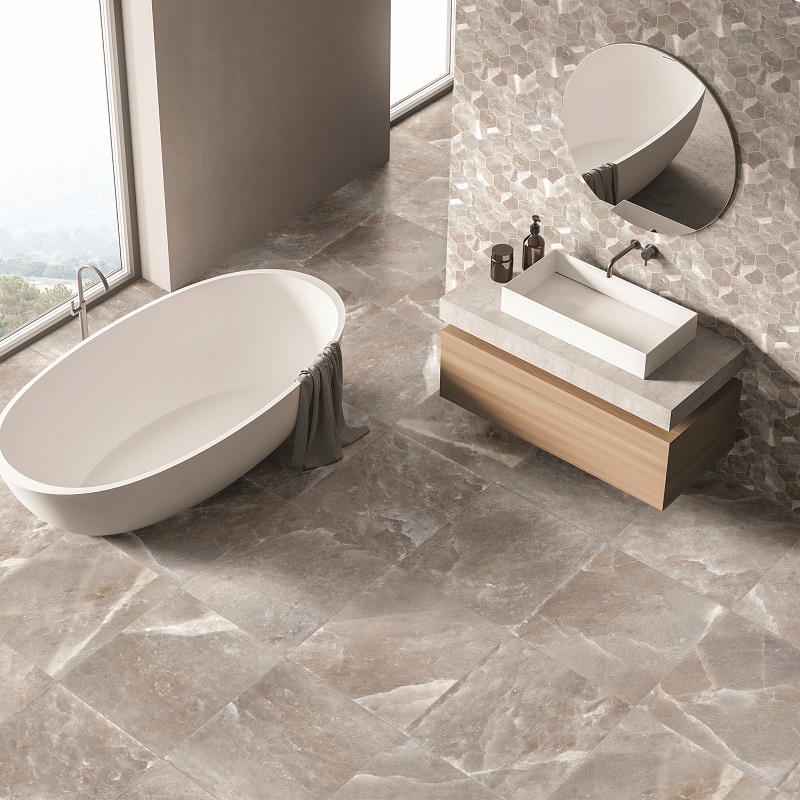 Keramische binnentegel CeraVision Salt Stone Ash Esagono 30x34x0,9cm - 1 09076087 salt stone ash esagono 30x34 sfeer - 13274