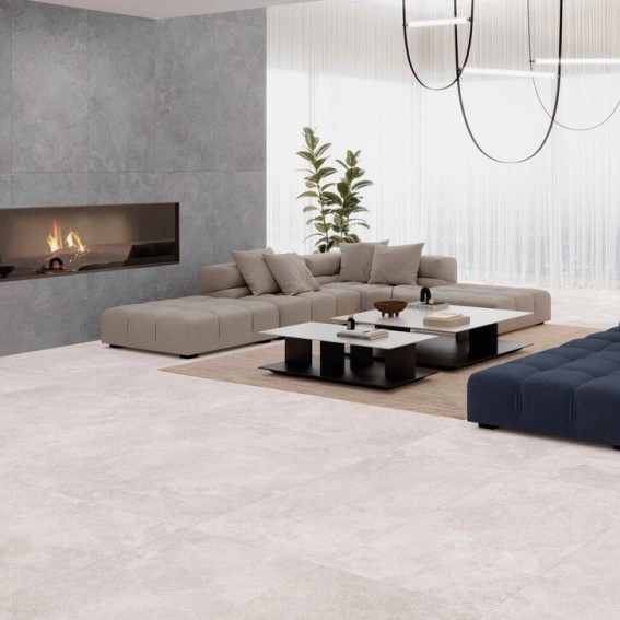 Keramische binnentegel CeraVision Blueslate White Mat 100x100x1cm - 129063 1 01041007 blueslate white mat 100x100 sfeer - 17779
