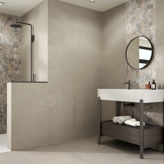 Keramische binnentegel CeraVision Jessica Greige 60,8x60,8x0,95cm - 129186 1 01079500 jessica greige 608x608 sfeer - 17896