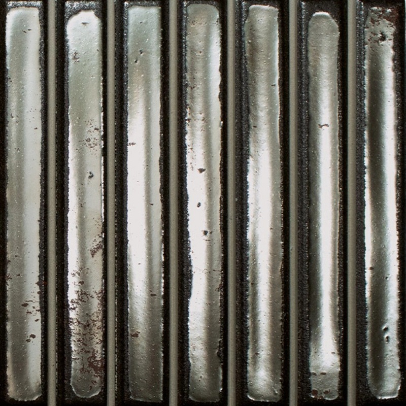 Keramische binnentegel CeraVision London Calling Bars Silver 11,6x11,6x0,95cm - 139089 1 00203022 lc bars silver 116x116 stuk 1 2 - 18584