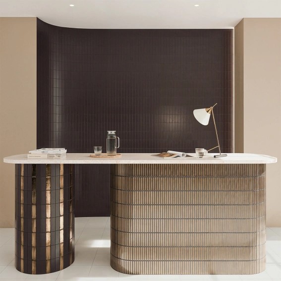 Keramische binnentegel CeraVision London Calling Bars Golden 11,6x11,6x0,95cm - 139350 1 00203021 lc bars golden 116x116 sfeer - 18581