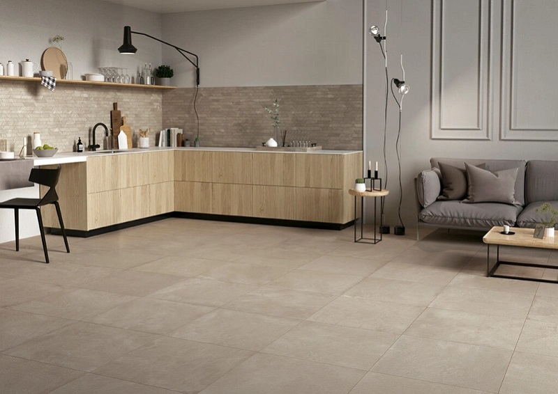 Keramische binnentegel CeraVision Comfort R Sand 59,5x59,5x0,9cm - 140440 1 09004246 comfort r sand rtt 595x595 sfeer - 18503