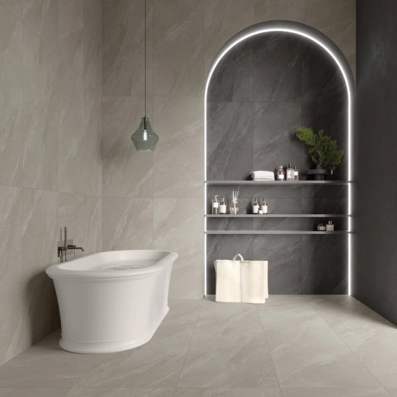 Keramische binnentegel CeraVision Ardesia Grigio 60x60x0,9cm - 140520 1 01043005 ardesia grigio 60x120 sfeer - 18459