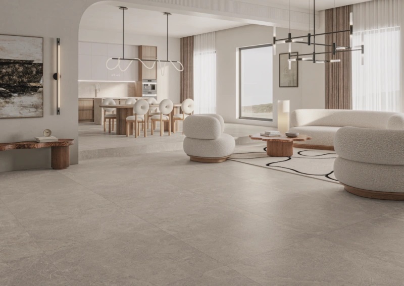 Keramische binnentegel CeraVision Natural Stone Pearl 100x100x1cm - 143635 1 01041017 natural stone pearl 100x100 sfeer - 18613