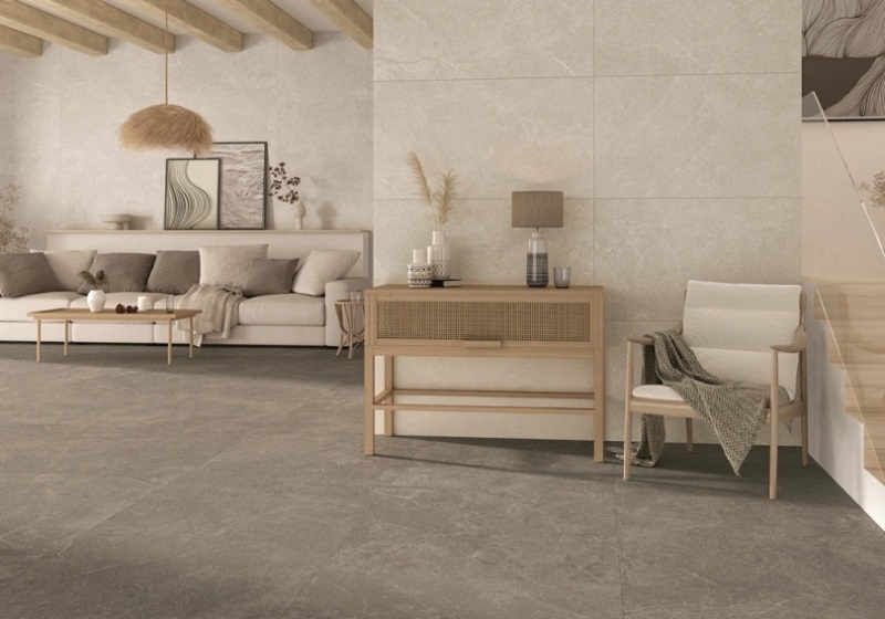 Keramische binnentegel CeraVision Natural Stone Nature 100x100x1cm - 143638 1 01041018 natural stone nature 100x100 sfeer - 18610