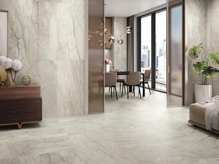 Keramische binnentegel CeraVision Mare Di Sabbia Greige Mat 60x120x0,9cm - 144732 1 01033013 mare di sabbia greige mat 60x120 sfeer - 18598