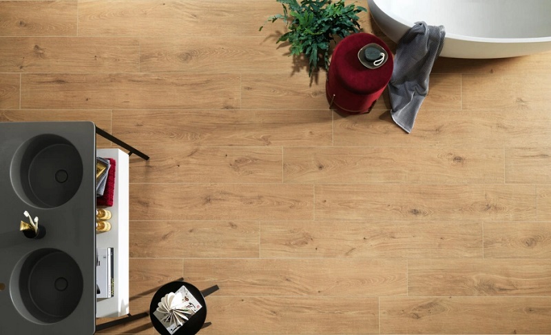 Keramische binnentegel CeraVision Artwood Malt 26x160x0,95cm - 144764 2 01001010 artwood malt 26x160 sfeer 3 - 18473