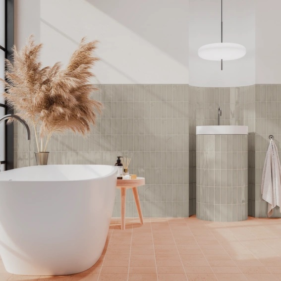 Keramische binnentegel CeraVision Glow Grey 5,2x16x0,85cm - 149145 1 00203028 glow grey 5 2x16 sfeer 1 - 19220