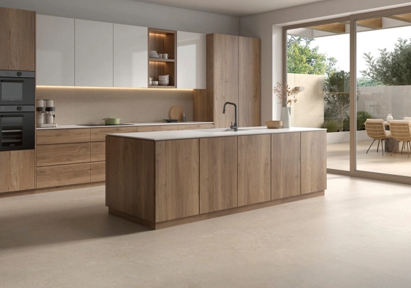 Keramische binnentegel CeraVision Dorset Linen 90x90x0,9cm - 150637 1 09079151 dorset linen 120x120 sfeer - 19196