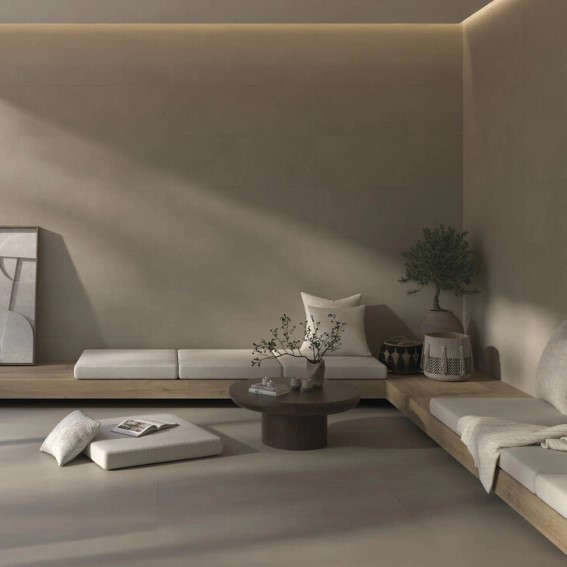 Keramische binnentegel CeraVision Origin Taupe Trace 40x120x1,08cm - 159327 1 00210016 origin taupe rtt 40x120 sfeer - 22300