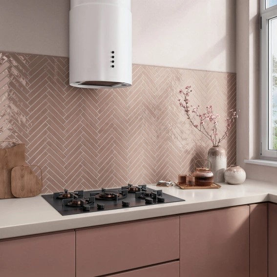Keramische binnentegel CeraVision Nouvelle Old Rose 3x16x0,85cm - 159365 1 00203035 nouvelle old rose 3x16 sfeer 1 - 22254