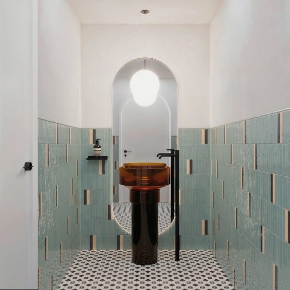 Keramische binnentegel CeraVision Nouvelle Palladian Blue 3x16x0,85cm - 159377 1 00203038 nouvelle palladian blue 3x16 sfeer 1 - 22264