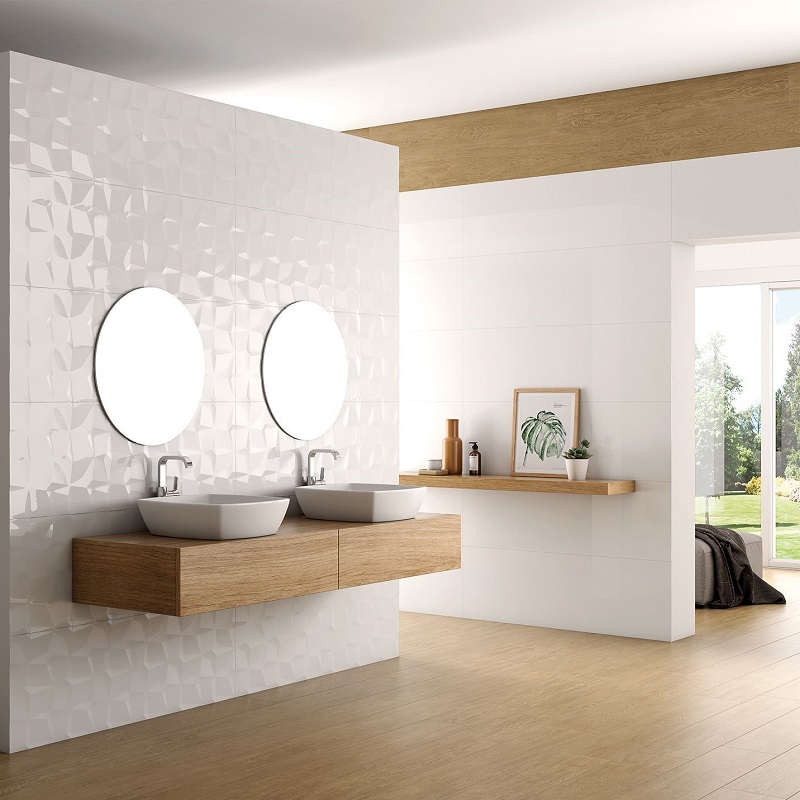 Keramische binnentegel CeraVision Vantage Blanco Brillo 40x120x1,25cm - 2 00277004 vantage blanco brillo 40x120 sfeer - 13311