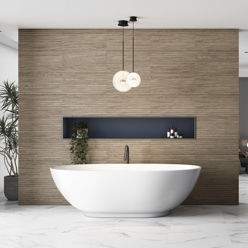 Keramische binnentegel CeraVision Woodstrip Nogal 30x60x0,85cm - 2 00277092 woodstrip nogal 30x60 sfeer 1 - 13211