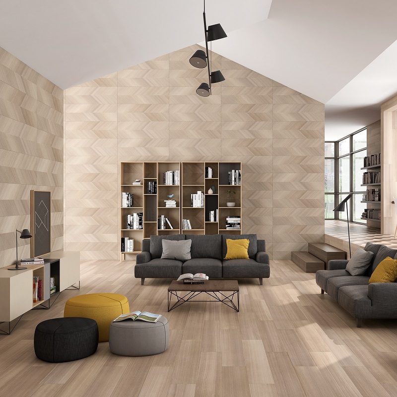 Keramische binnentegel CeraVision Eukalypt Vector Crema Miel 40x120x1,09cm - 2 00577050 vector 40x120 crema miel sfeer 2 - 13205