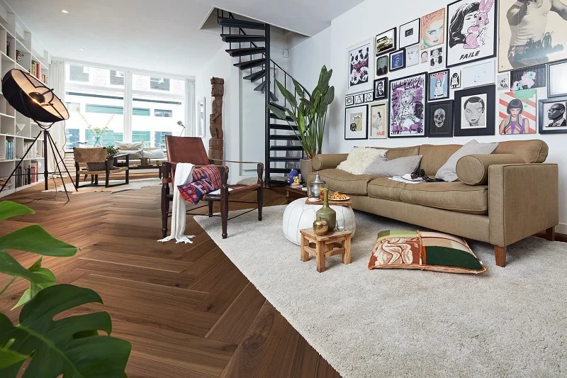 MeisterParquet. longlife PS500 Visgraat Amerikaans notelaar levendig 09009 - 9009 ps500 ultramattlackiert ambiente r01 - Meister PS500 09009