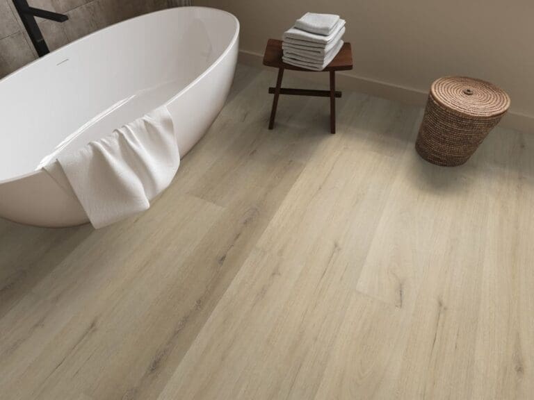 Floorlife Greenford click SRC warm beige 6071201119 - Ambiant valento dryback warm beige plak pvc 6070101119 sfeer - Floorlife 6071201119