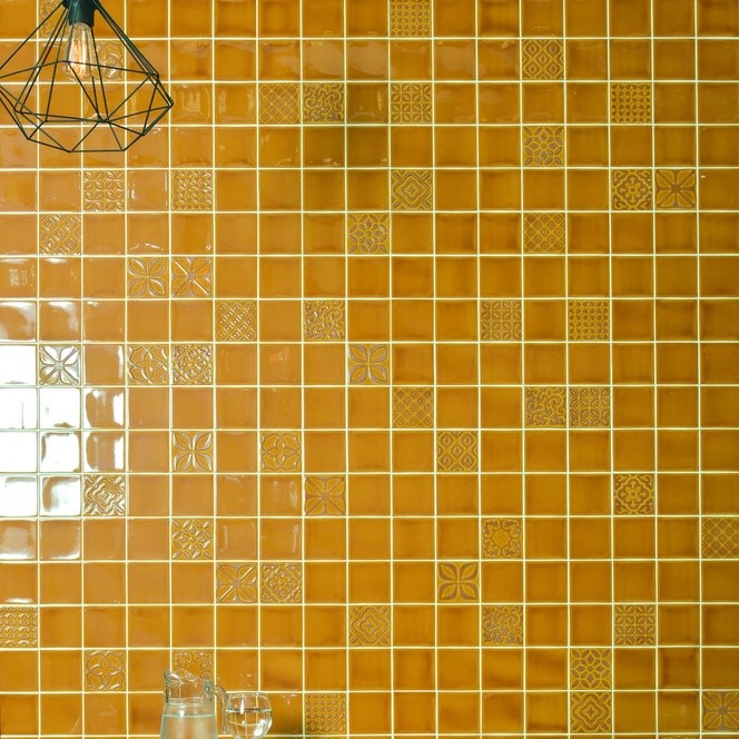 Keramische binnentegel Michel Oprey Azulejos Atelier Ambar 10x10x1cm - Azulejos ambar - 16735