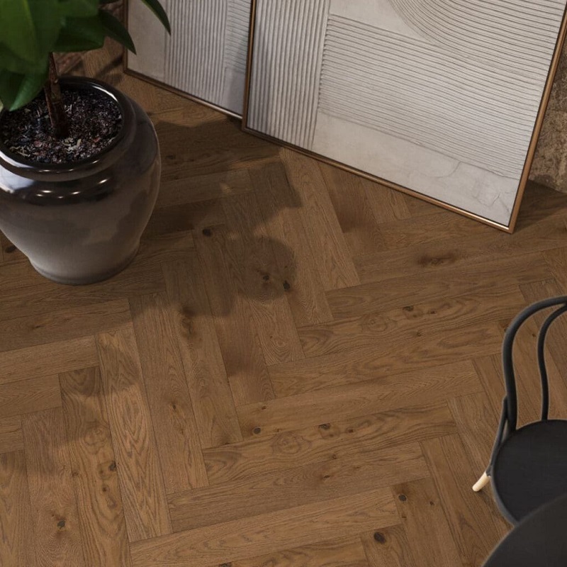 Floorlife Parket Encino visgraat rustiek cognac 5110102319 - Floorlife parket encino visgraat rustiek cognac sfeer - 20296