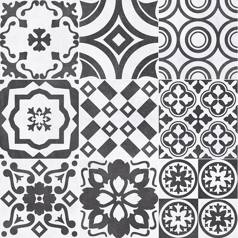 Keramische binnentegel Michel Oprey Sintesi Flow Mix Classic D&eacute;cor 20x20x0,82cm - Flow 200 mix classic dec sviluppo 1 - 18286