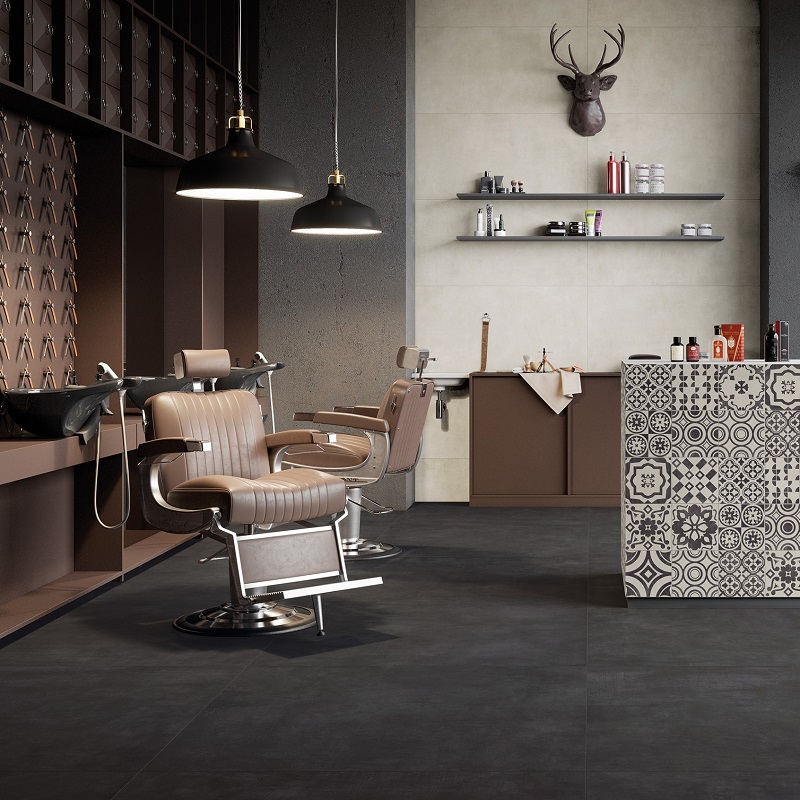 Keramische binnentegel Michel Oprey Sintesi Flow Black naturale 60x60x0,9cm - Flow black 121 ret white 60121 ret classic 200 shop 7 - 16248