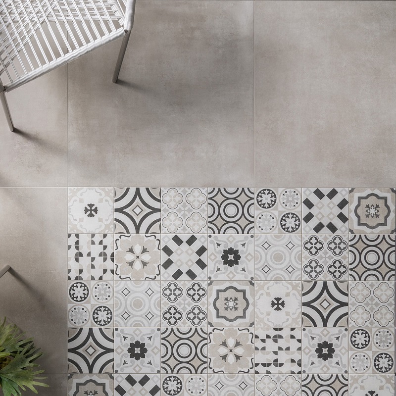 Keramische binnentegel Michel Oprey Sintesi Flow Mix Trend D&eacute;cor 20x20x0,82cm - Flow taupe 800 mix trend 200 still life 3 - 18289