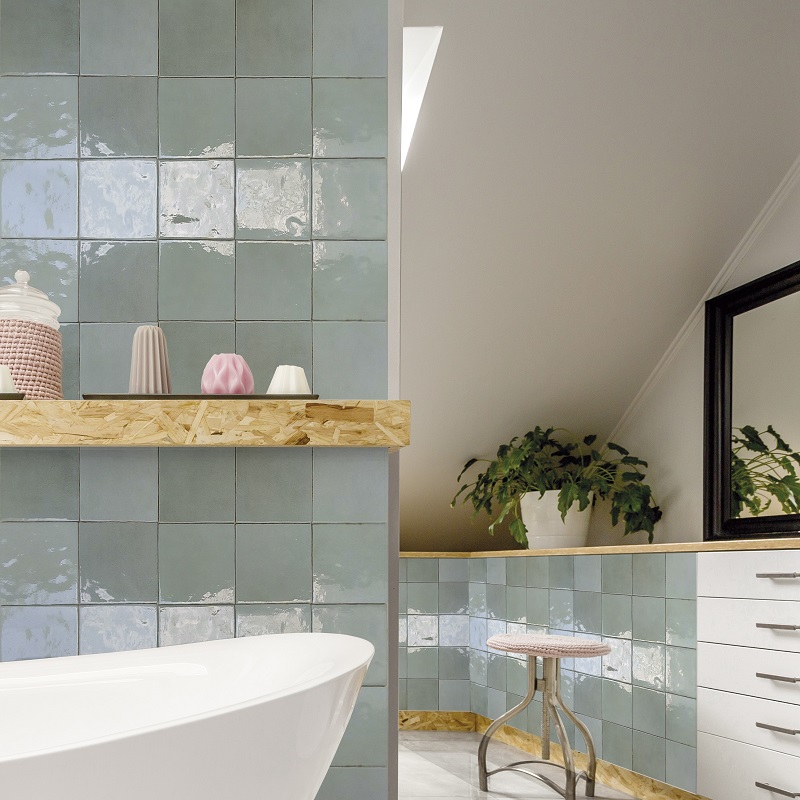 Keramische binnentegel CeraVision Zel Tetuan Teal 13x13x1cm - G00272101 ambiente zel tetuan teal 2 13x13 sfeer - 13789