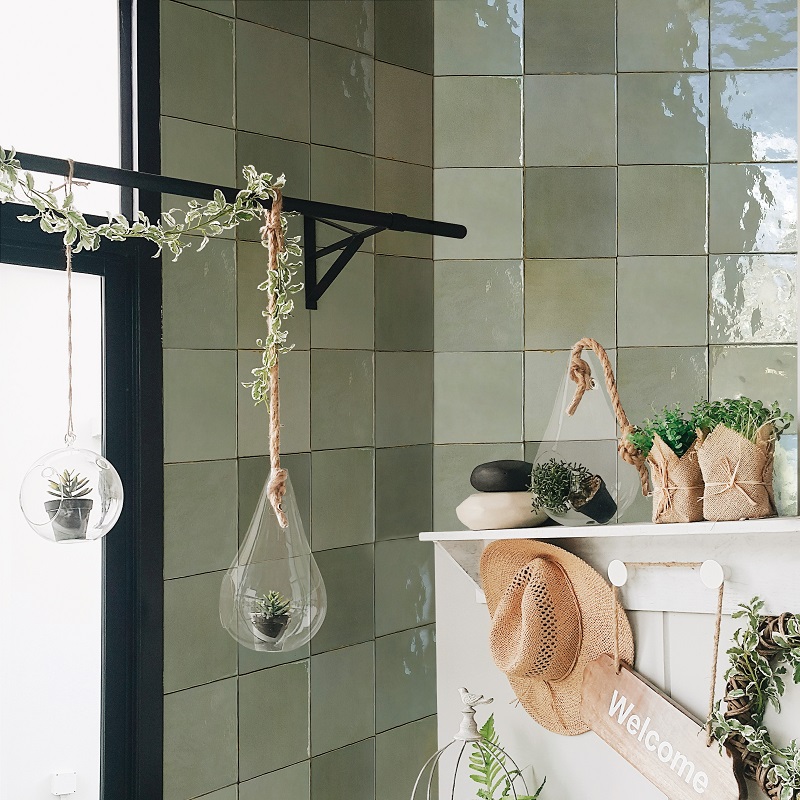 Keramische binnentegel CeraVision Zel Zafi Green 13x13x1cm - G00272105 ambiente zel zafi green 2 13x13 sfeer - 13792