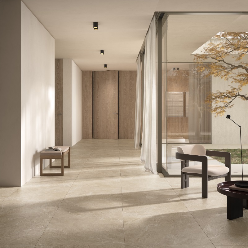 Keramische binnentegel Michel Oprey Sintesi J.U.S.T. Cream naturale 60x60x0,9cm - Just cream sfeer 1 - 19588