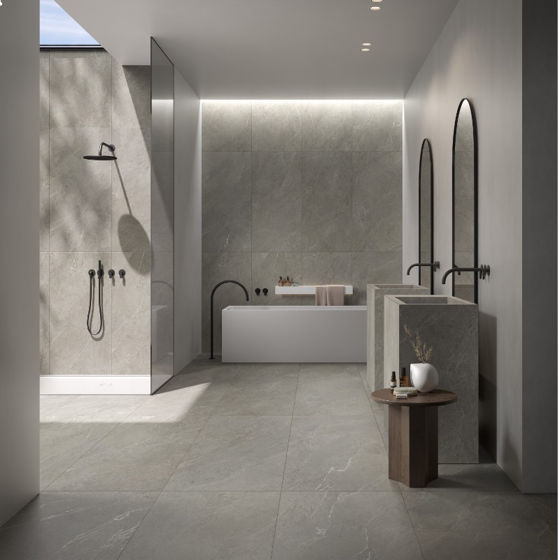 Keramische binnentegel Michel Oprey Sintesi J.U.S.T. Mud naturale 60x119,8x0,9cm - Just mud sfeer - 16500
