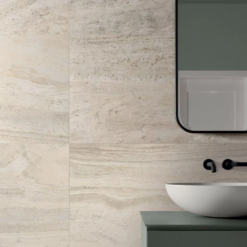 Keramische binnentegel Flaviker NAVONA Bone Vein Beige mat 60x60x0,85cm 0006606 - Keramische binnentegel flaviker navona bone vein beige mat 60x60x085cm 0006606 sfeer - 0006606