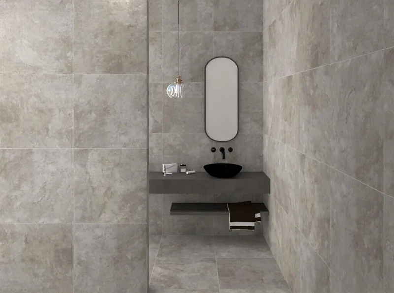 Keramische binnentegel Flaviker NAVONA Grey Cross Grijs mat 60x60x0,85cm 0006602 - Keramische binnentegel flaviker navona grey cross grijs mat 60x60x085cm 0006593 sfeer 1 - 0006602