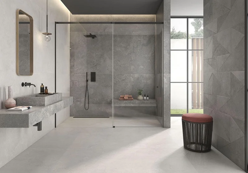 Keramische binnentegel Geo Tiles HERMES Gris Grijs mat 60x60x0,9cm 178400020307 - Keramische binnentegel geo tiles hermes gris grijs mat 60x60x09cm 178400020307 sfeer - 178400020307