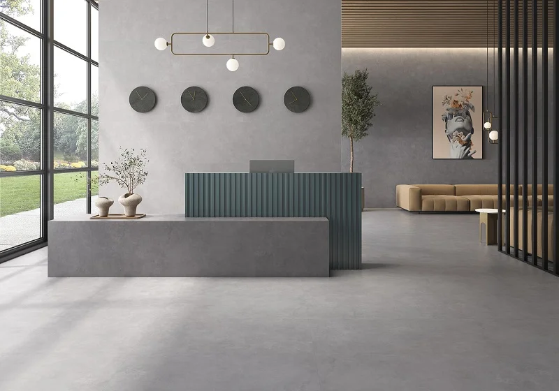 Keramische binnentegel Geo Tiles ZERO Ceniza Grijs mat 60x60x0,95cm 178400022079 - Keramische binnentegel geo tiles zero ceniza grijs mat 60x60x095cm 178400022079 sfeer - 178400022079