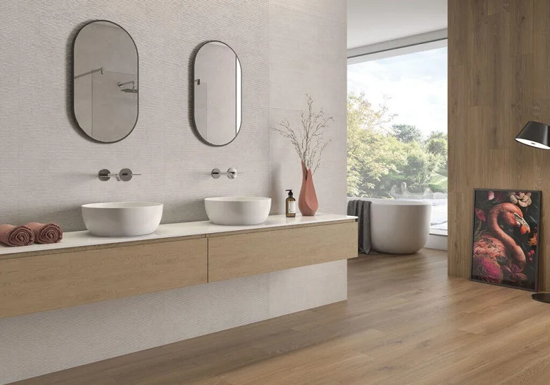 Keramische binnentegel Geo Tiles ZERO Perla Grijs mat 30x90x0,87cm 318720022882 - Keramische binnentegel geo tiles zero perla grijs mat 60x60x095cm 178400022882 sfeer 4 - 318720022882