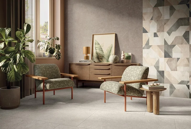Keramische binnentegel Panaria SURROUND Draft Wit mat 60x120x0,9cm APGXSD10 - Keramische binnentegel panaria surround draft wit mat 60x120x09cm apgxsd10 sfeer - APGXSD10