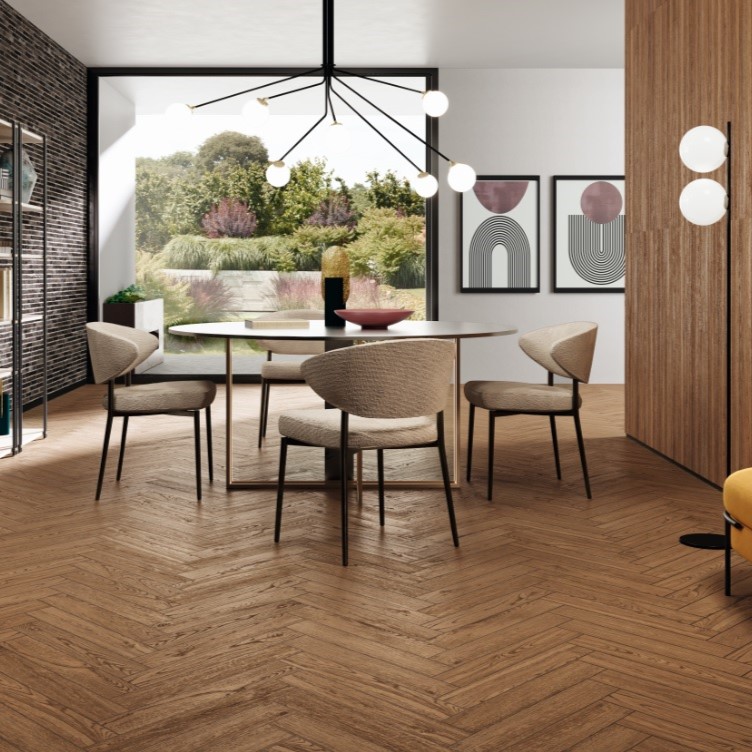 Keramische binnentegel CeraVision Nordic Wood Walnut 26x160x0,95cm - Nordic wood walnut sfeer - 13195