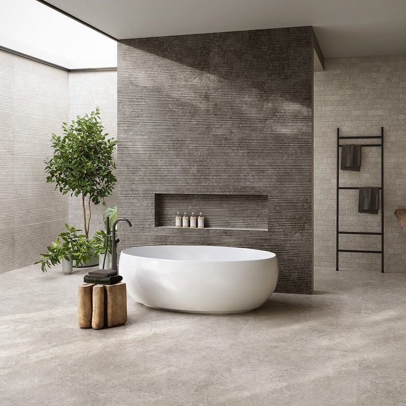 Keramische binnentegel CeraVision Landstone Gravel 100x100x0,9cm - Novabell cersaie 22 landstone gravel - 13137