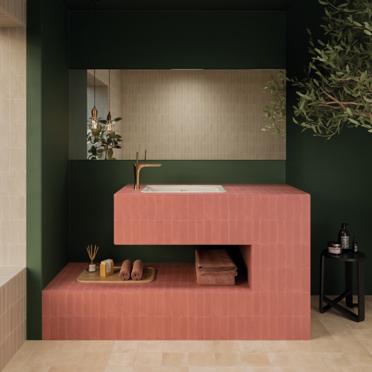 Keramische binnentegel CeraVision Rebels Terracotta Mat 5x15x0,85cm - Rebels terracotta sfeer - 13426