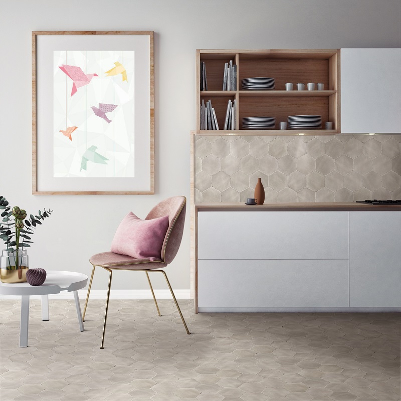 Keramische binnentegel CeraVision Capri Tiberio Taupe 14x16x1cm - Tiberio taupe - 13347