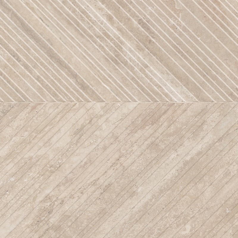 Keramische binnentegel CeraVision Travertine Chevron Classic Anticato 60x120x1cm - Travertin chevron classic anticato ceravision 1 - 19679