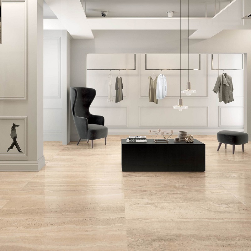 Keramische binnentegel Michel Oprey Coem Travertino Veincut Beige naturale 60x120x1cm - Travertino veincut beige 3 1 - 16723
