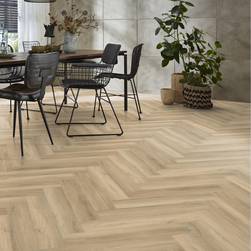 Ambiant Spigato Avanto visgraat click SRC beige 6158350419 - Yup herringbone beige sfeer - 21517