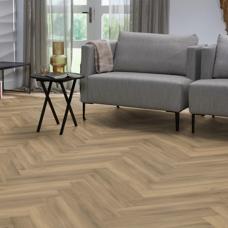 Floorlife YUP Paddington Herringbone click SRC natural 6158350319 - Yup herringbone natural sfeer - Floorlife 6158350319